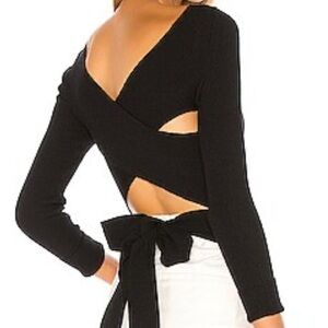 525 America Black Wrap Blouse